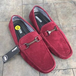 Mecca Red Suede Slip On Loafers